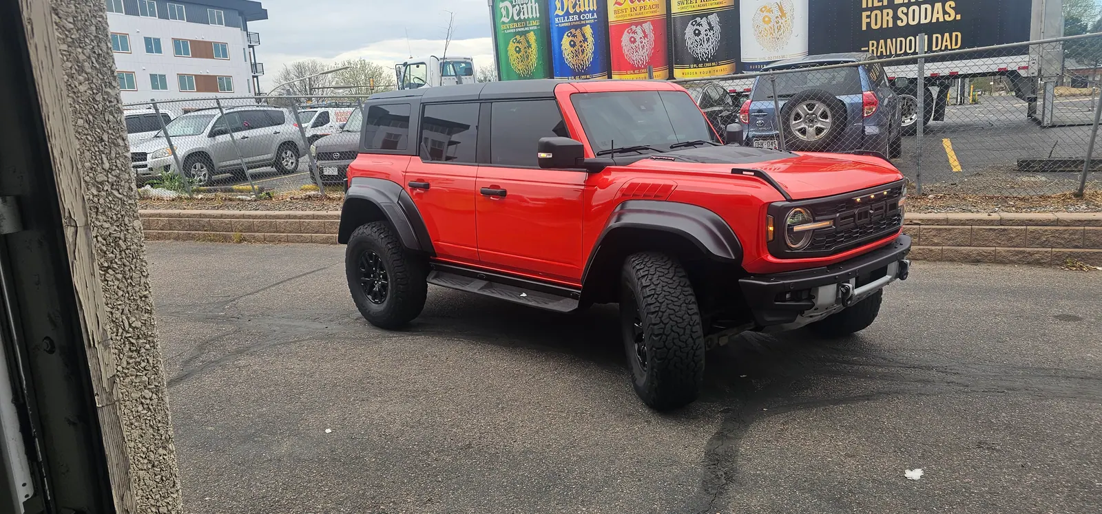 Red Ford Bronco cleaned up