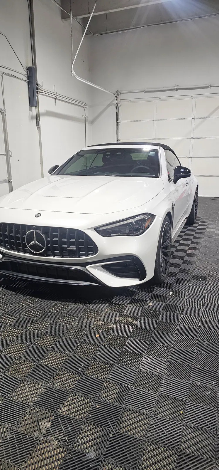 White Mercedes CLE convertible detailed